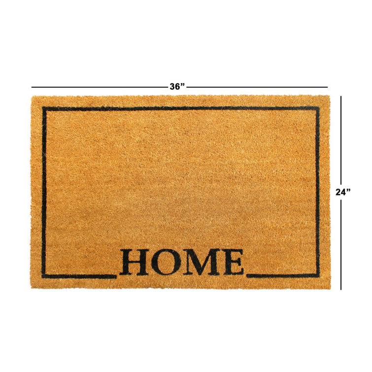 Sera Natural Coir Non-Slip Outdoor Doormat with Home Message