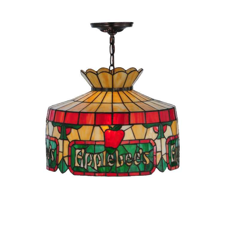 Bronze Glass Drum LED Pendant Light for Indoor/Outdoor Use