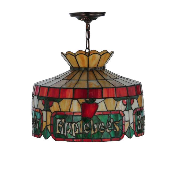 Bronze Glass Drum LED Pendant Light for Indoor/Outdoor Use