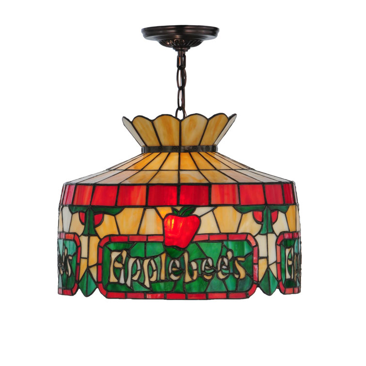 Bronze Glass Drum LED Pendant Light for Indoor/Outdoor Use