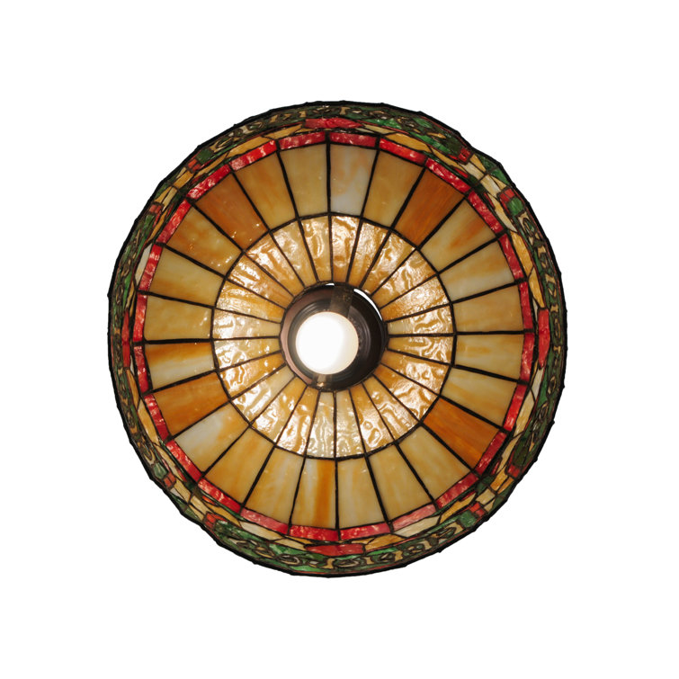 Bronze Glass Drum LED Pendant Light for Indoor/Outdoor Use