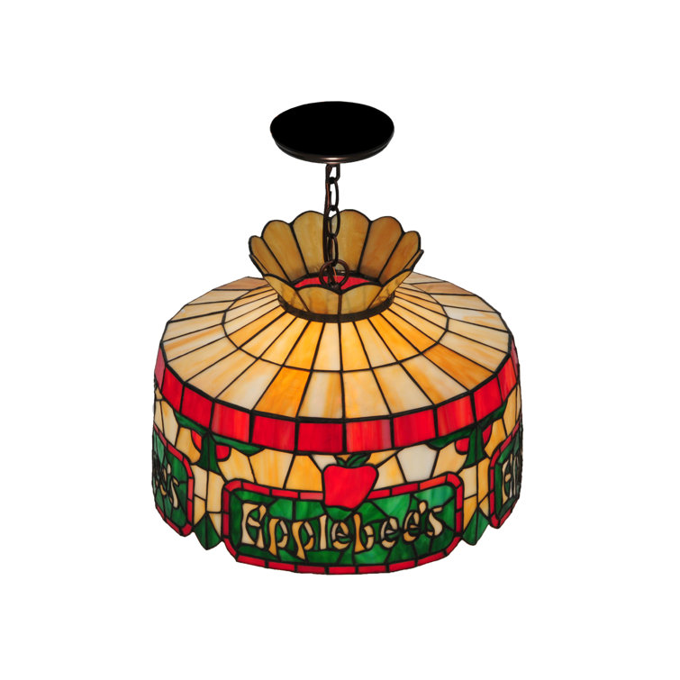 Bronze Glass Drum LED Pendant Light for Indoor/Outdoor Use