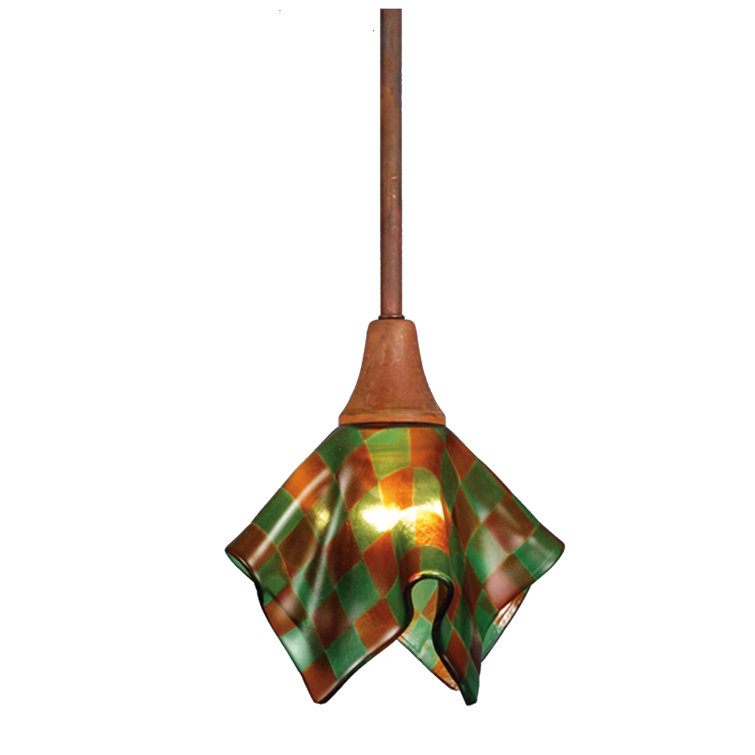 Patchwork Handkerchief 44" Mini Pendant in Brushed Nickel and Glass