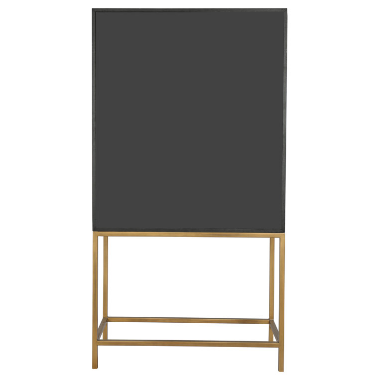 Trent 38" Gray Solid Oak Contemporary Bar Cabinet