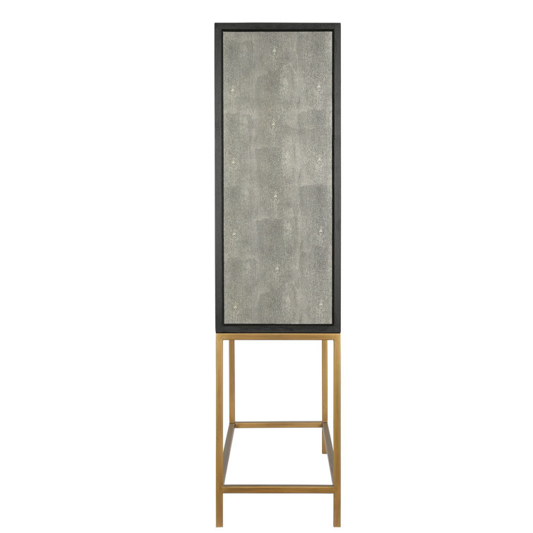 Trent 38" Gray Solid Oak Contemporary Bar Cabinet