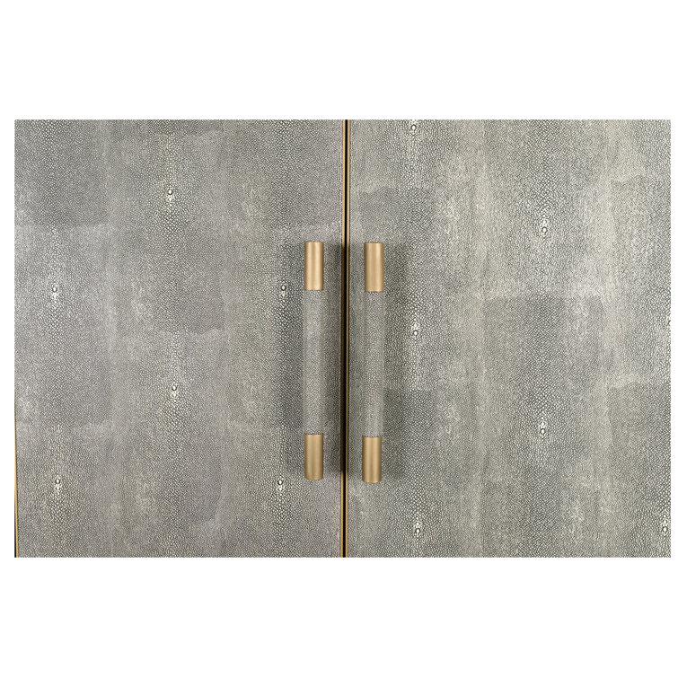 Trent 38" Gray Solid Oak Contemporary Bar Cabinet