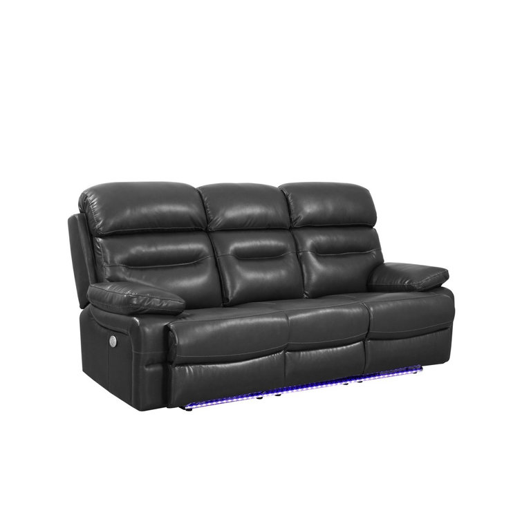 Gray Faux Leather Tufted Sleeper Loveseat with Metal Frame