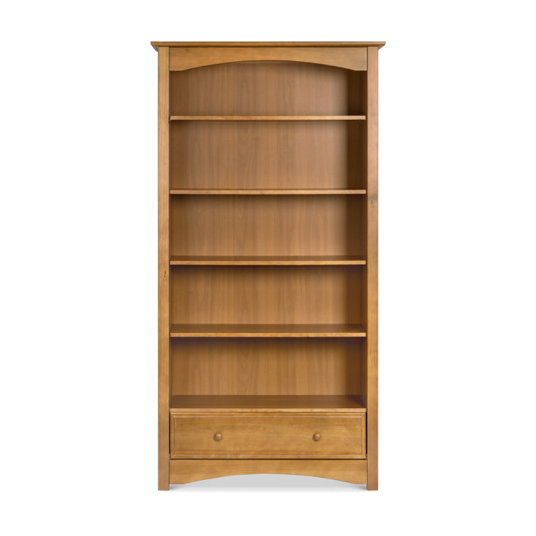 Espresso Adjustable 75'' Kids Bookcase with Spacious Drawer