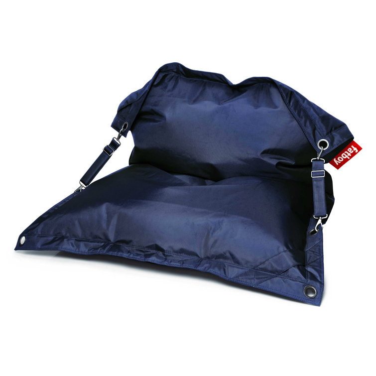 Adjustable Durable Round Bean Bag Lounger in Dark Blue Olefin