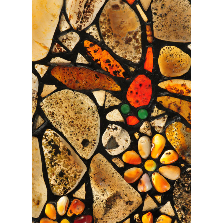 Agate Dragonfly Stained Glass Window Panel with Black Jadestone Border