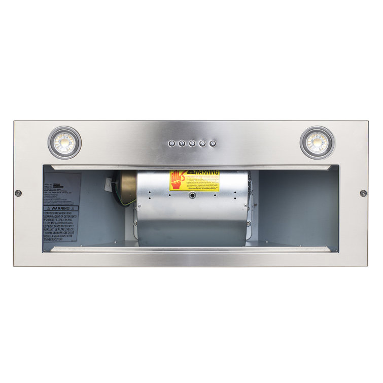 28-Inch Stainless Steel Convertible Insert Range Hood with LED Lights
