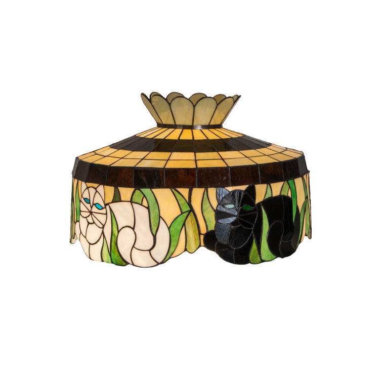 Meyda 19.5'' Black and Coral Glass Table Lamp Shade
