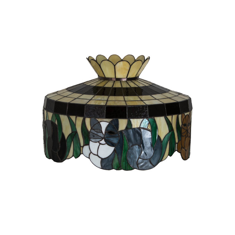 Meyda 19.5'' Black and Coral Glass Table Lamp Shade