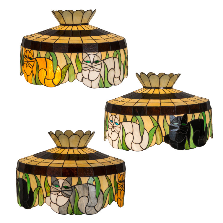 Meyda 19.5'' Black and Coral Glass Table Lamp Shade