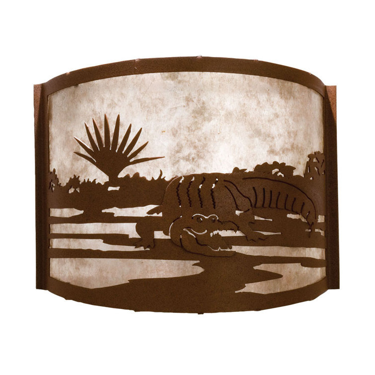 Alligator Rustic Black 9"x12" Direct Wired Wall Sconce