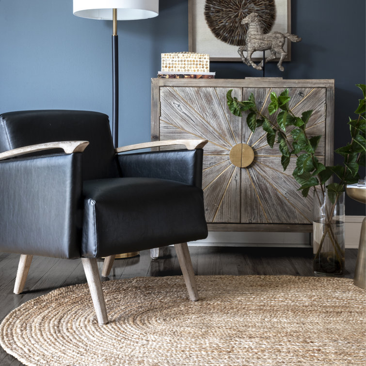 Handmade Natural Jute Oval Area Rug, 6' x 6'
