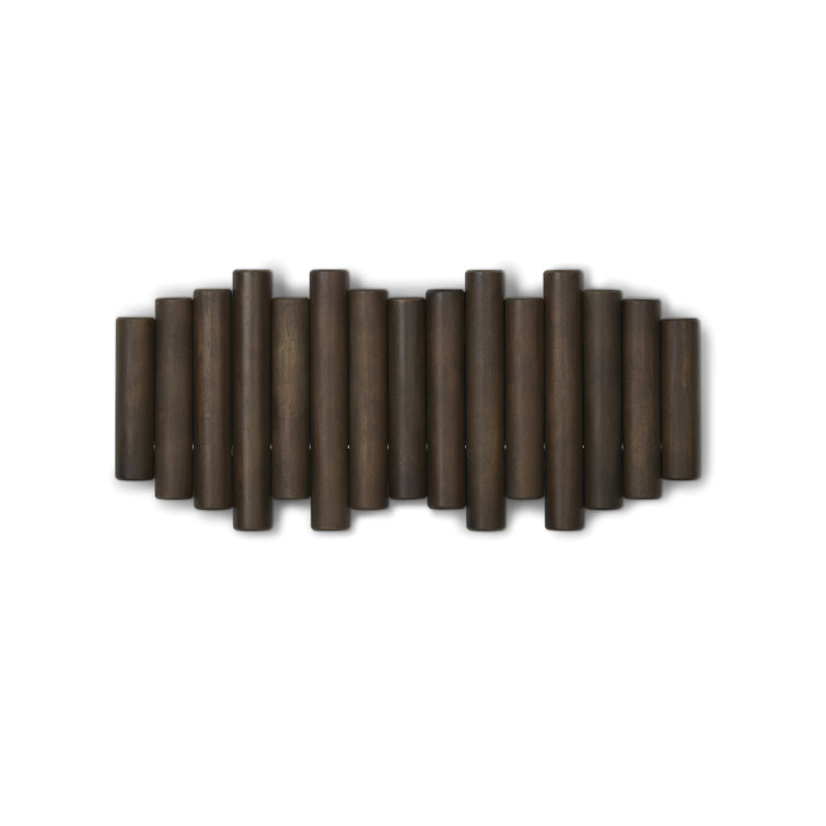 Aged Walnut 5-Hook Flip Wall Art Coat Rack