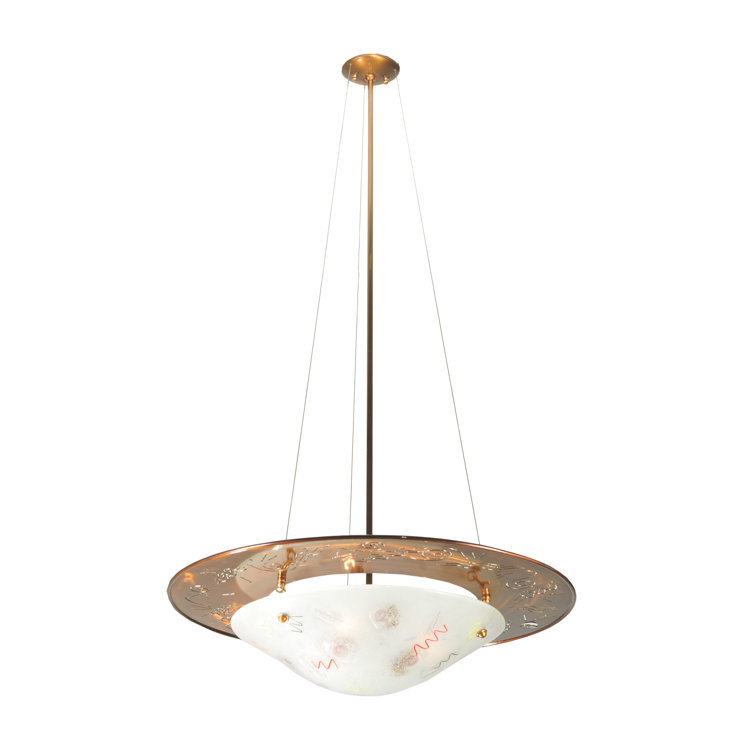 Nickel Glass 3-Light Energy Star Bowl Pendant