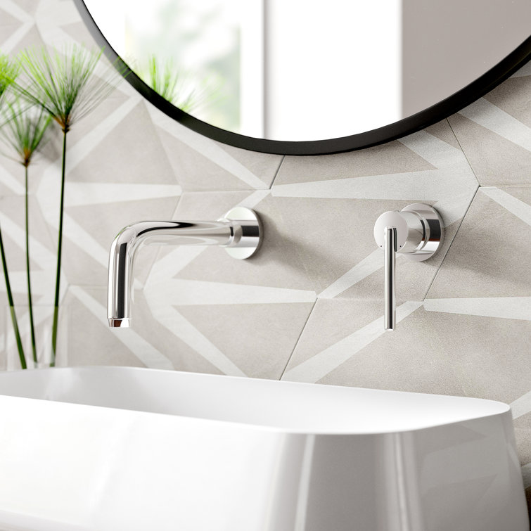 Delta Trinsic 7.5" Chrome Modern Wall-Mounted Bathroom Faucet