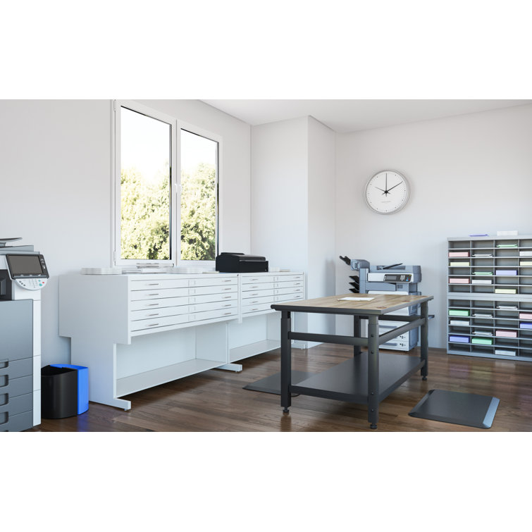 Modular 24-Compartment Gray Literature Sorter with Adjustable Shelves