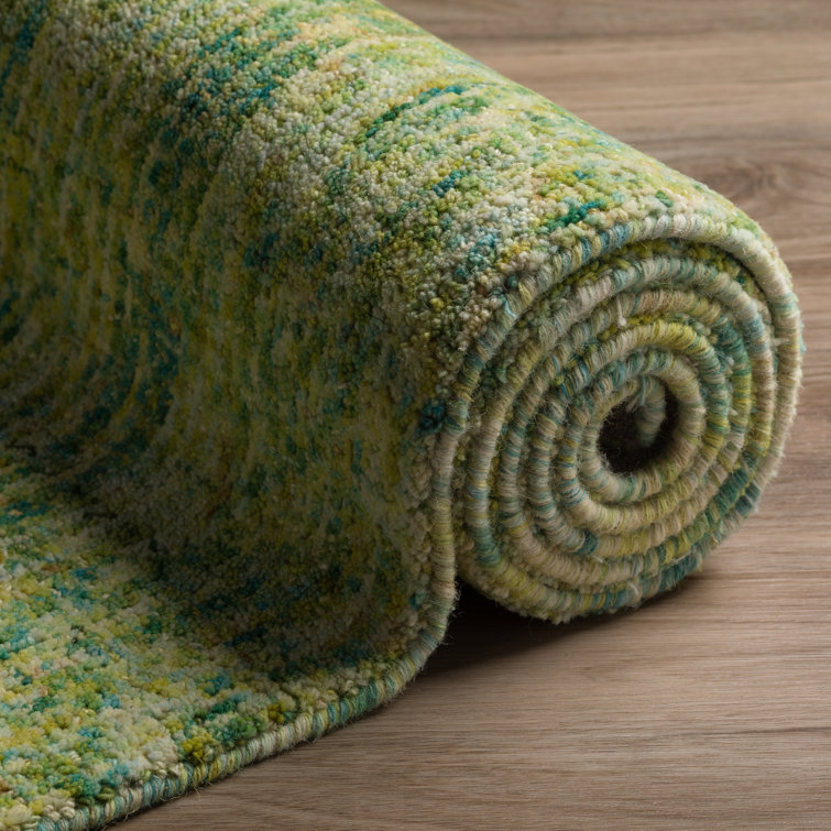 Kiwi Sundrop Hand-tufted Wool Rectangular Rug 5' x 7'