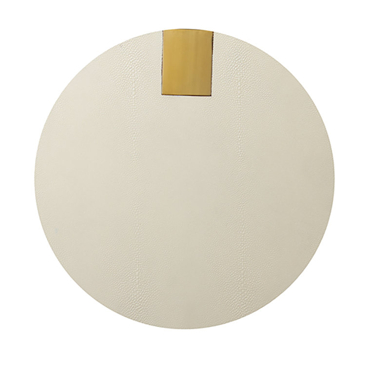 Harrington Round Cream Wood and Metal Side Table 22"