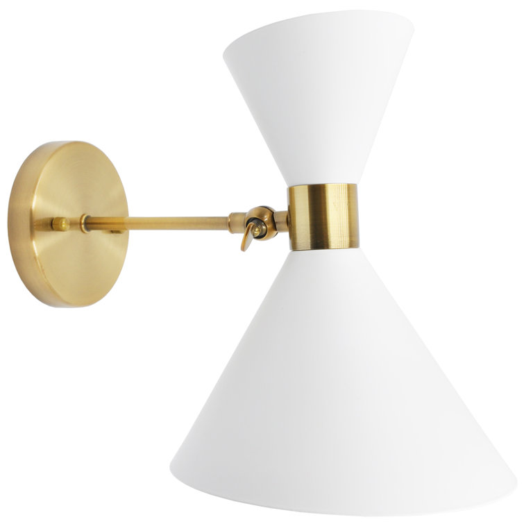 Matte White and Nickel Modern Dimmable Sconce