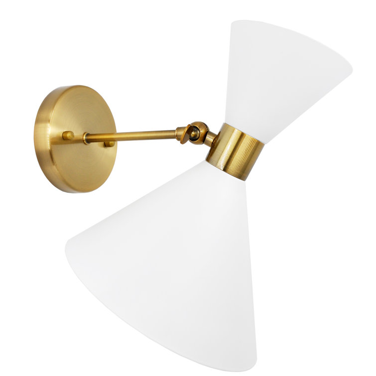 Matte White and Nickel Modern Dimmable Sconce