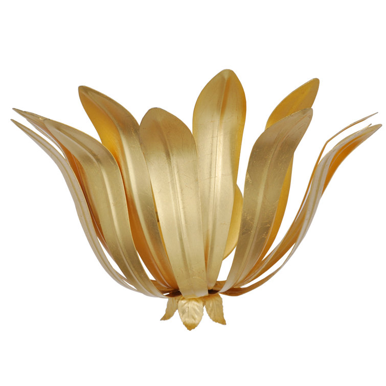 Cayman Gold Leaf Layered 13.5" Contemporary Sconce