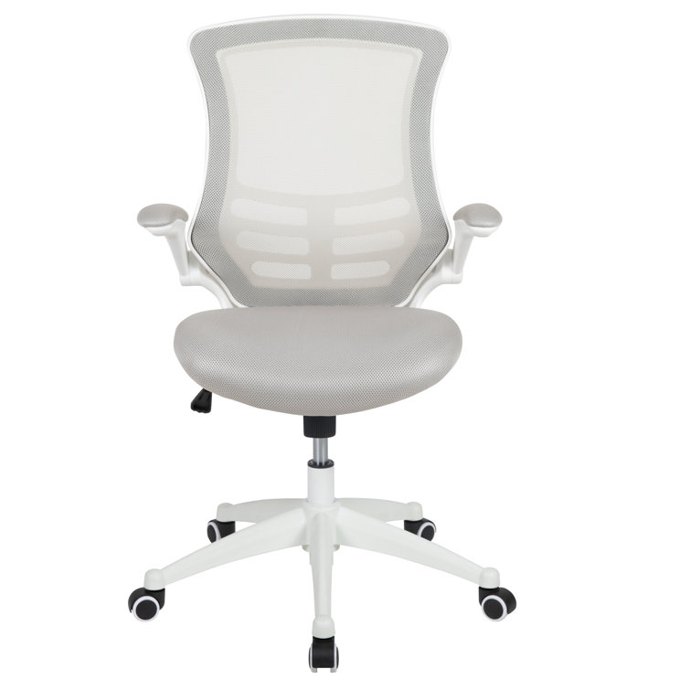 Modern Blue Mesh and White Plastic Ergonomic Swivel Task Chair