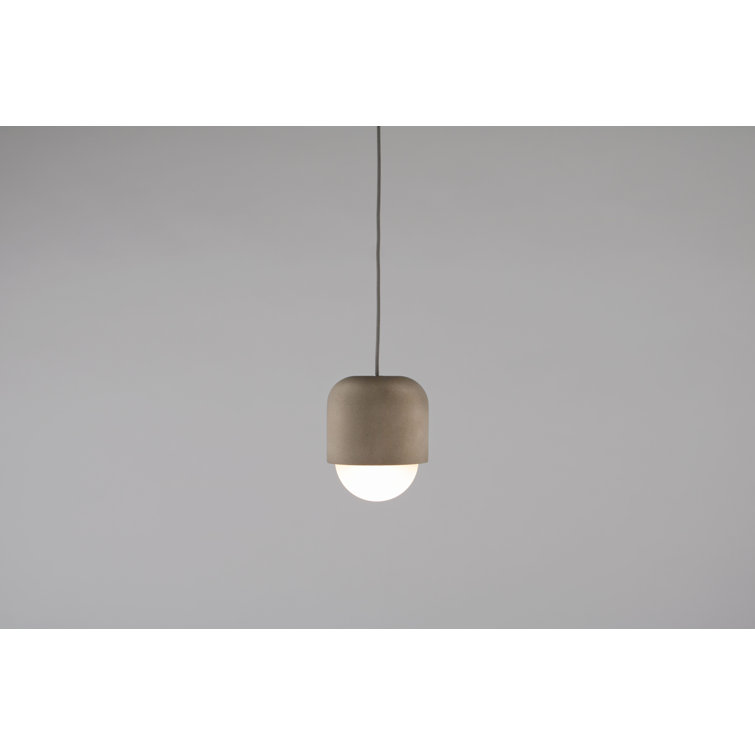 Mini Globe Opal Glass & Concrete 1-Light Pendant