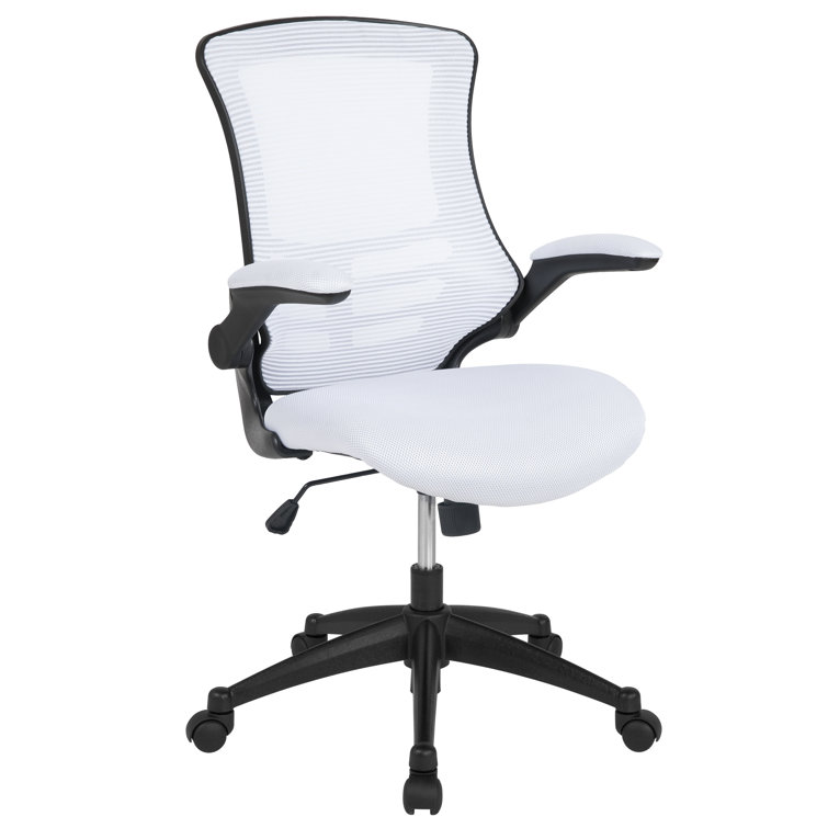 White Mesh Ergonomic Task Chair with Adjustable Arms