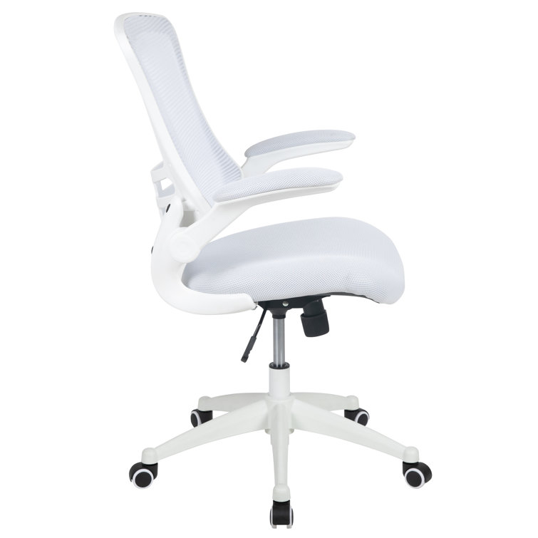 White Mesh Ergonomic Task Chair with Adjustable Arms