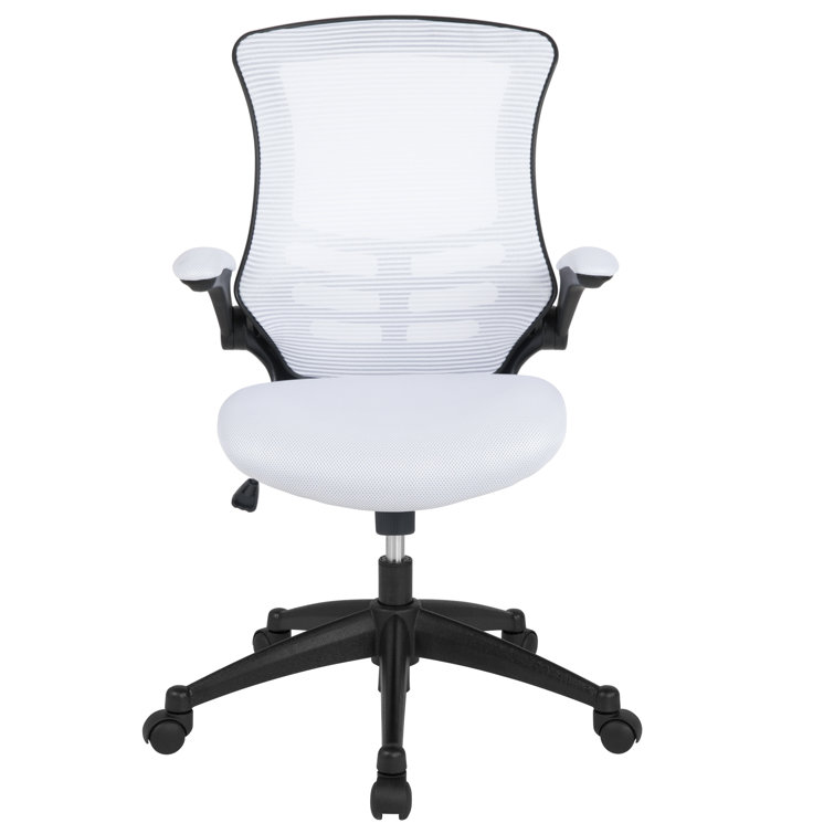 White Mesh Ergonomic Task Chair with Adjustable Arms