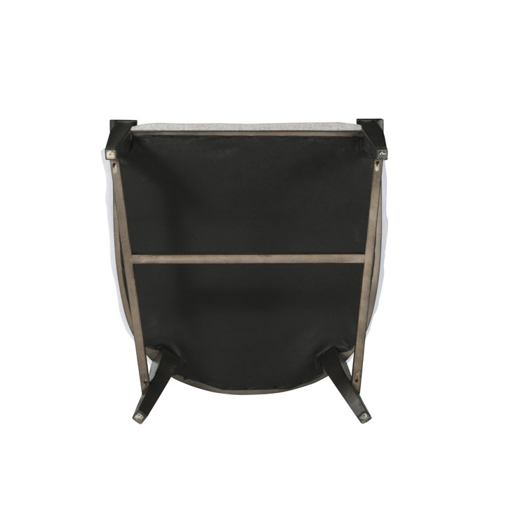 Beige and Brown Leather Upholstered Arm Chair with Wood Frame