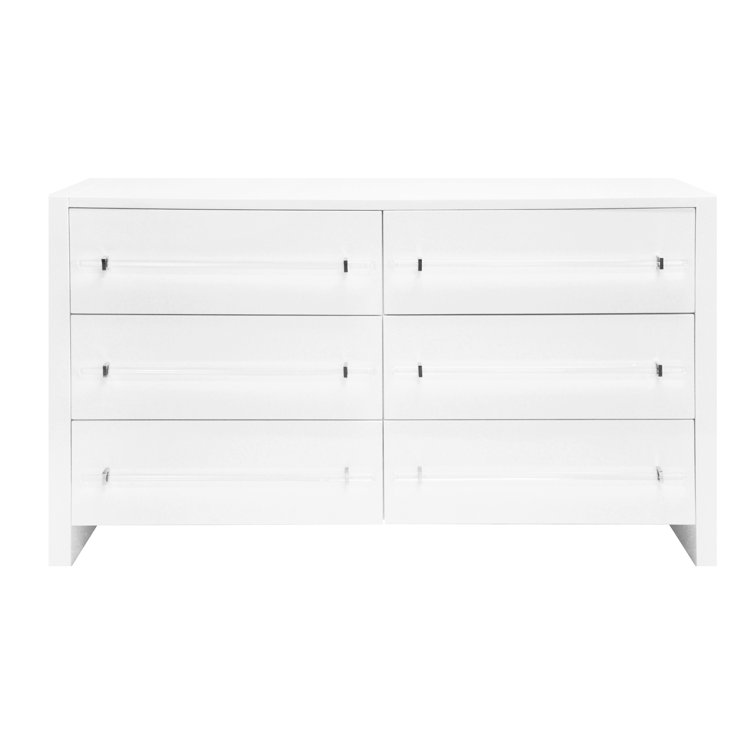 Transitional Luke 60'' Gray Cerused Oak 6-Drawer Dresser