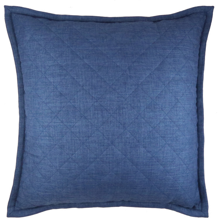 King Size Indigo Linen Quilted Coverlet Set with Euro Shams