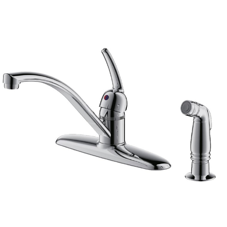 Chrome Single-Handle Kitchen Faucet with Pull-Out Spray