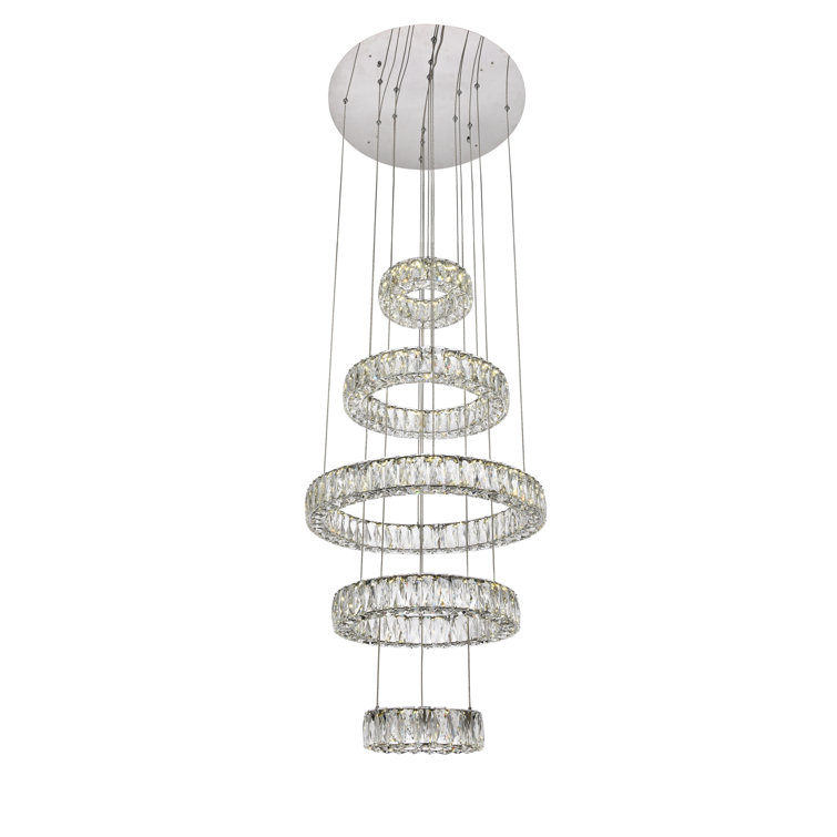 Monroe Chrome Finish LED Chandelier with Royal Cut Clear Crystals