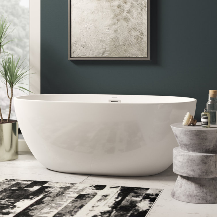 Ember 59'' White Freestanding Acrylic Soaking Bathtub