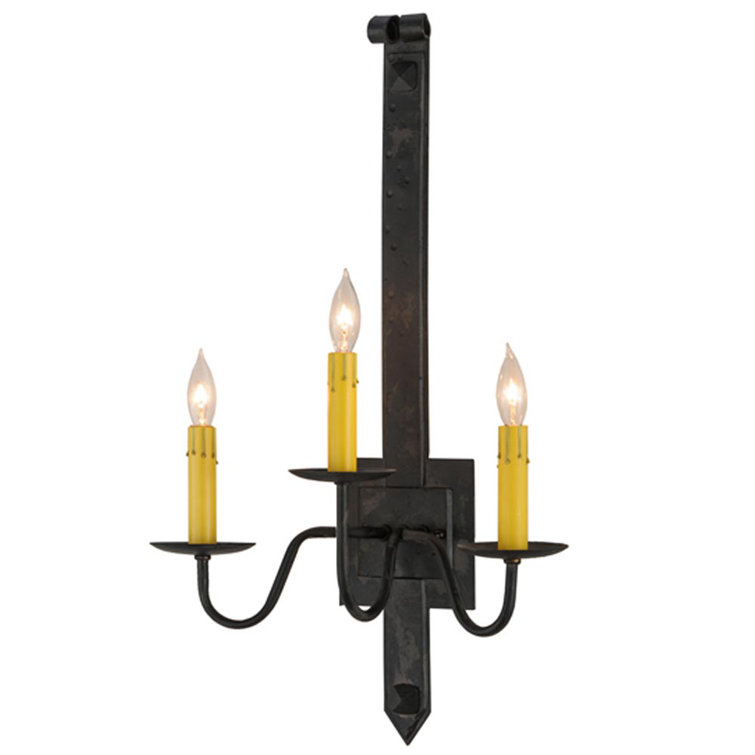 Costello Black 3-Light Rustic Candle Wall Sconce