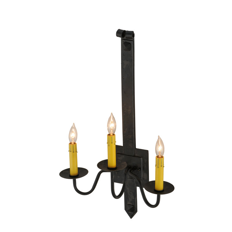 Costello Black 3-Light Rustic Candle Wall Sconce