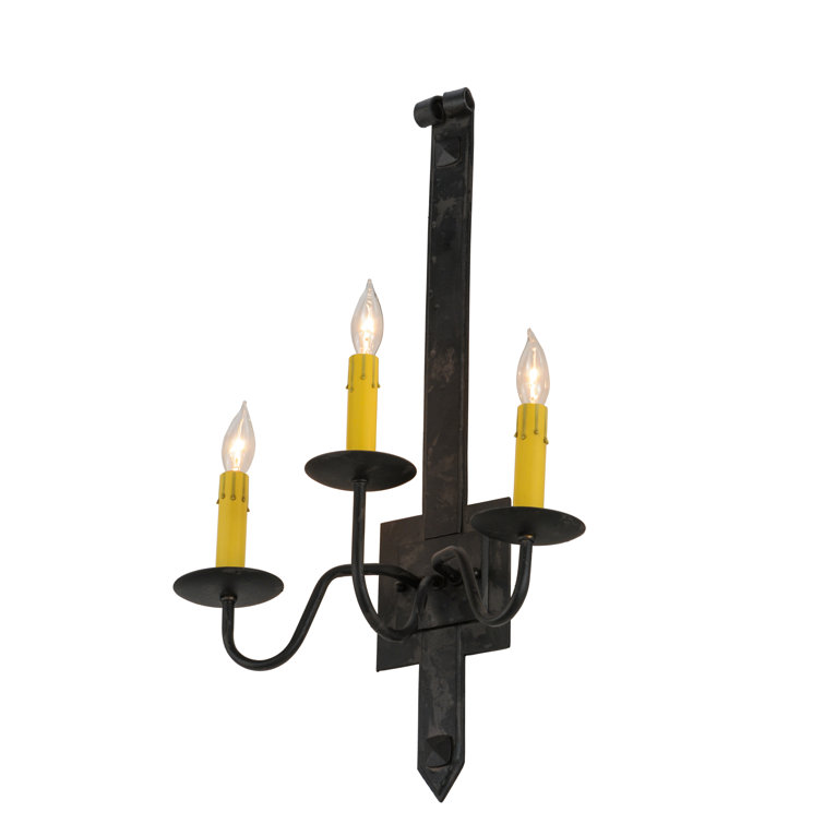Costello Black 3-Light Rustic Candle Wall Sconce
