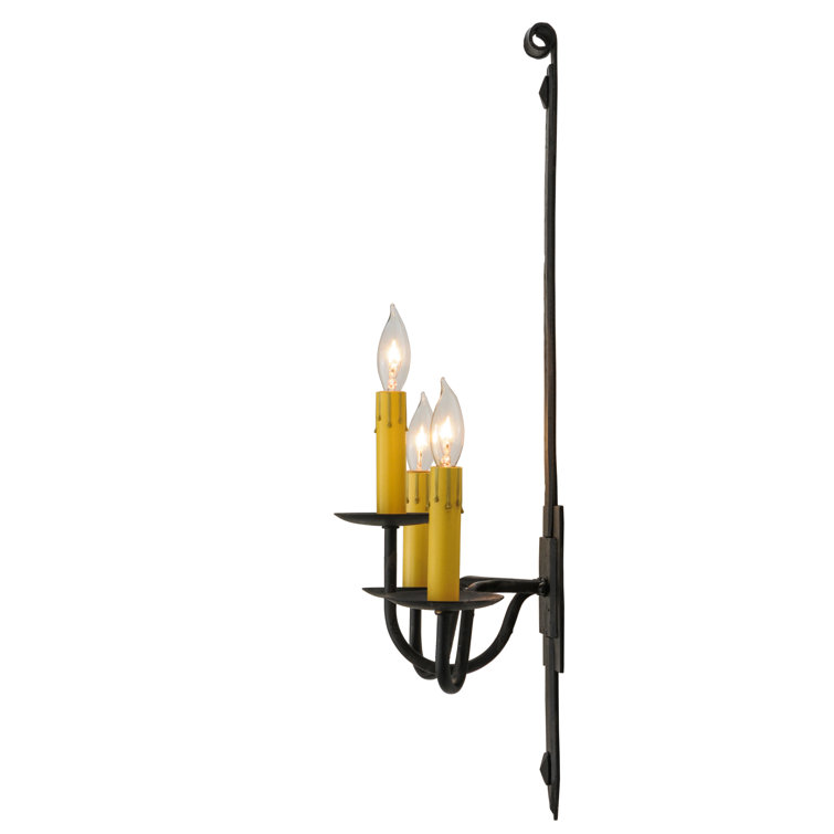 Costello Black 3-Light Rustic Candle Wall Sconce