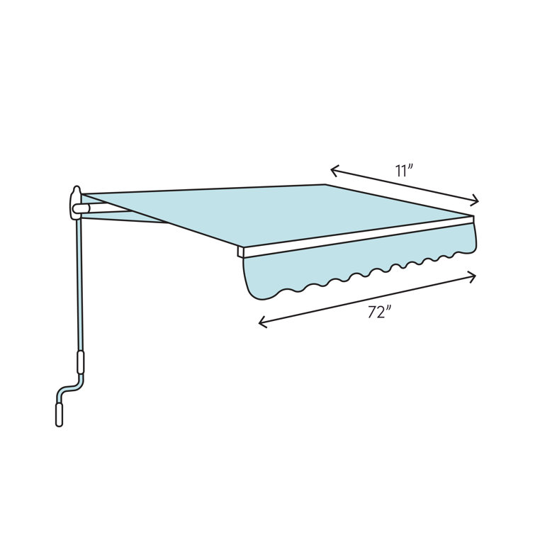 Motorized Gray and White Striped Retractable Patio Awning