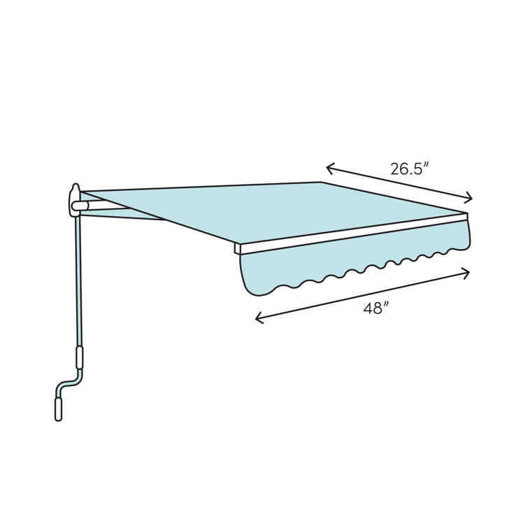 Forest Green 6 ft. Acrylic Retractable Window Awning