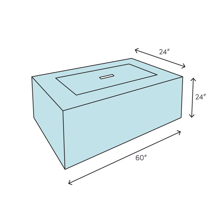 Ramona 60" Ash Concrete Rectangular Gas Fire Pit Table