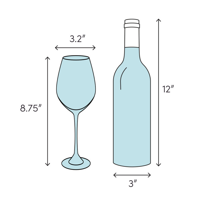 Modo 14.9 oz Clear Titanium Crystal Wine Glass Set