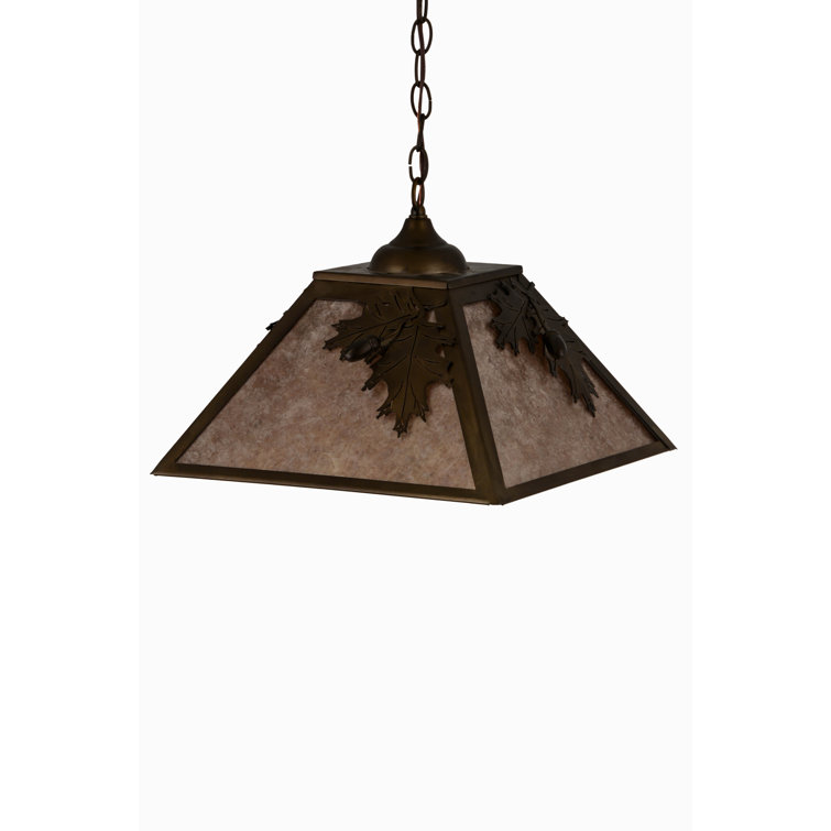 Antique Copper Oak Leaf & Acorn 2-Light Dome Pendant