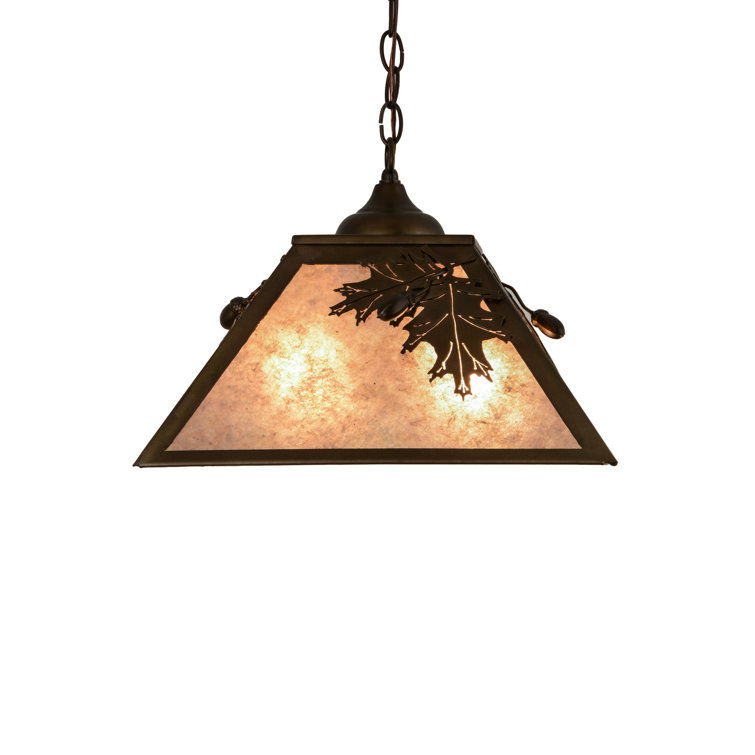 Antique Copper Oak Leaf & Acorn 2-Light Dome Pendant
